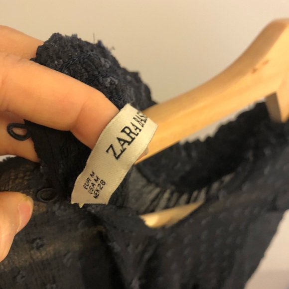 Zara navy chiffon dress - Picture 3 of 3